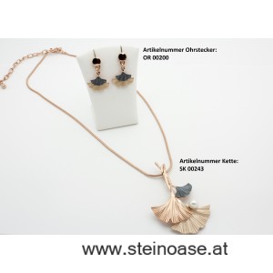 Ohrstecker 'Ginkgo rose-gold'